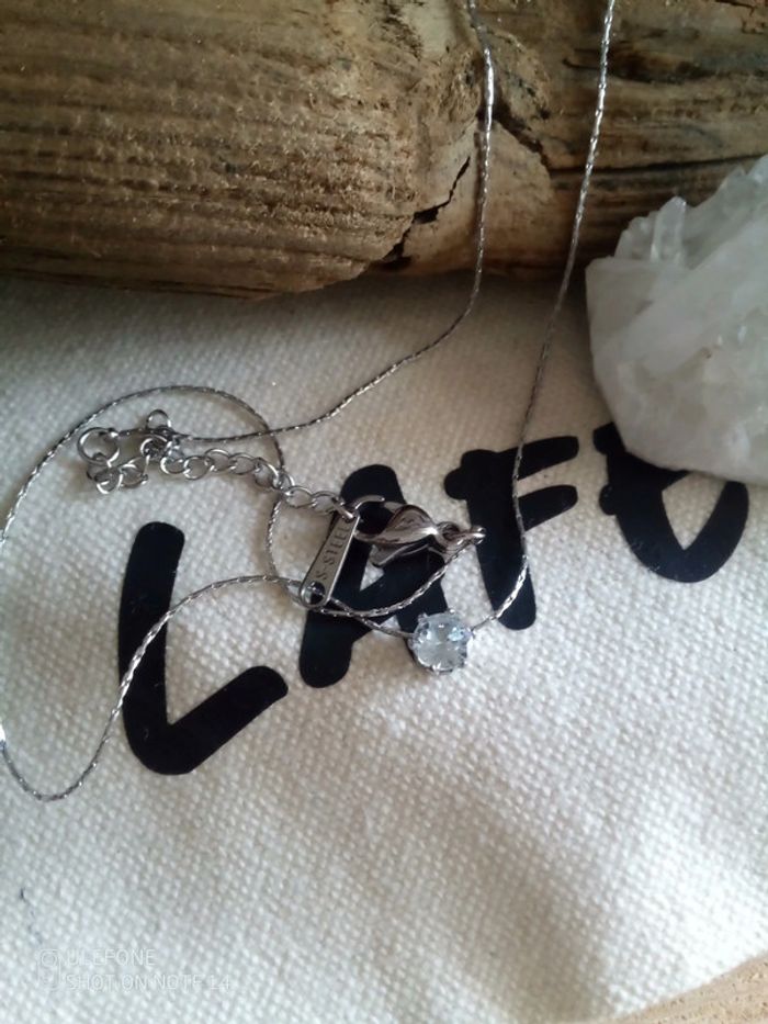 Collier argenté zircon - photo numéro 3