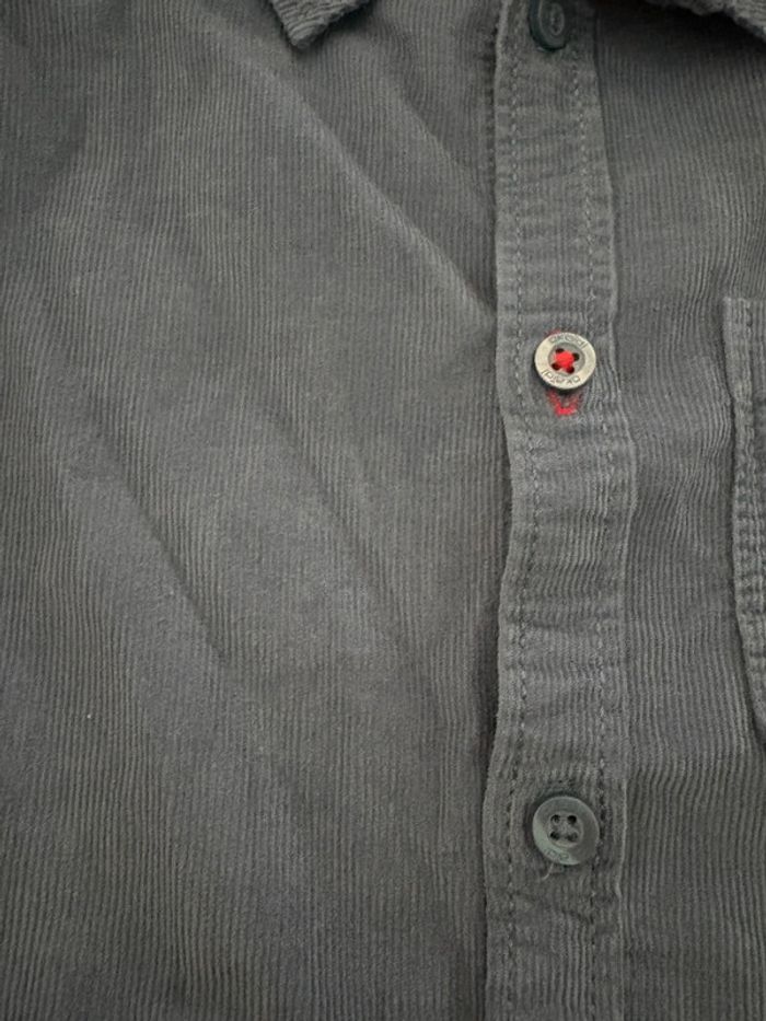 Chemise velours bleu gris 4 ans - photo numéro 3