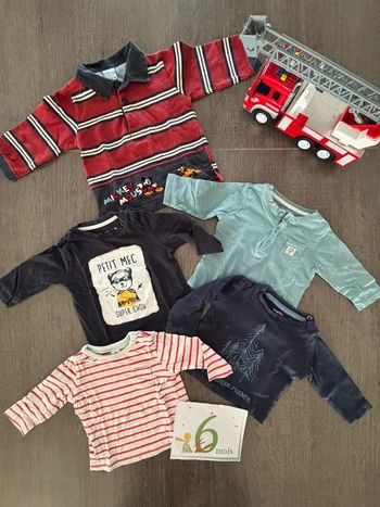 T-shirts manches longues garçon 6 mois