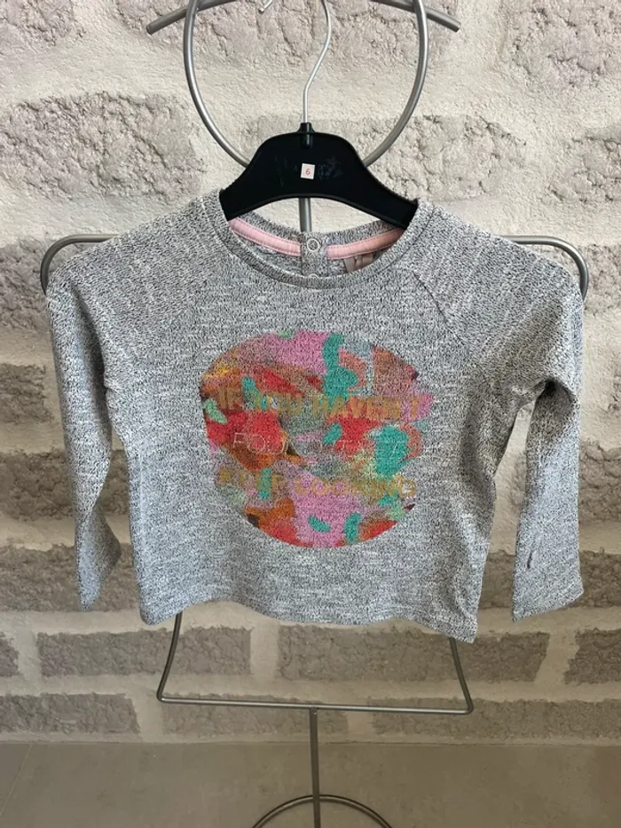 Tee shirt fille mi saison orchestra 3 ans gris manches longues