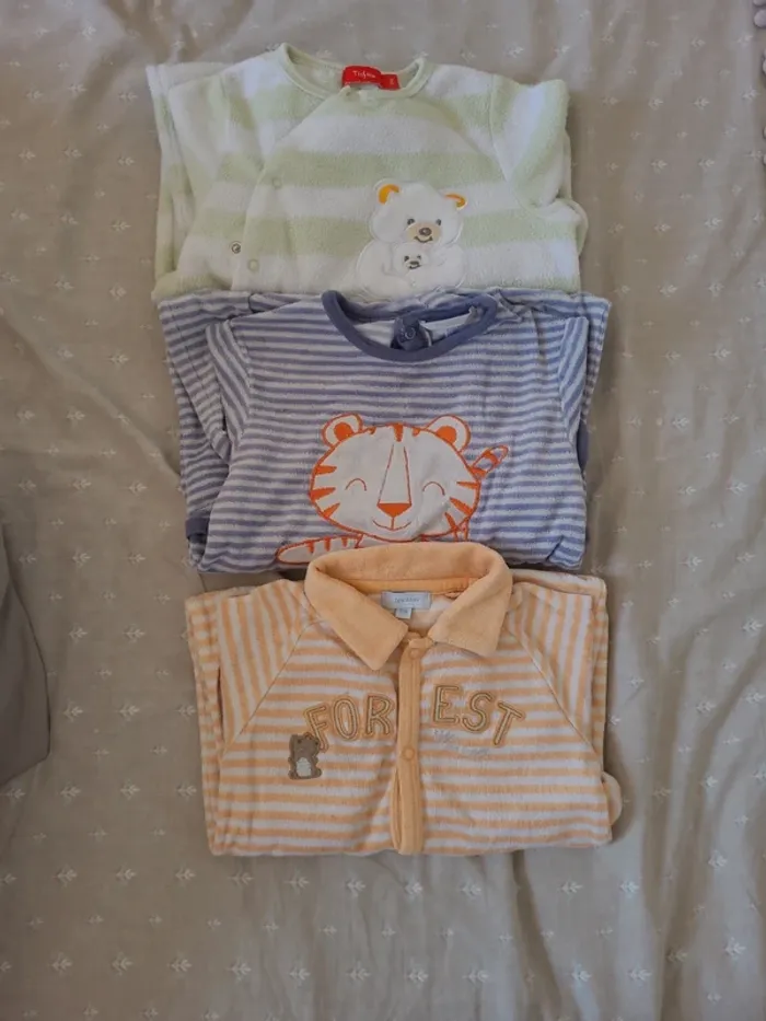 Lot de 3 pyjamas hiver enfants 1 piece
