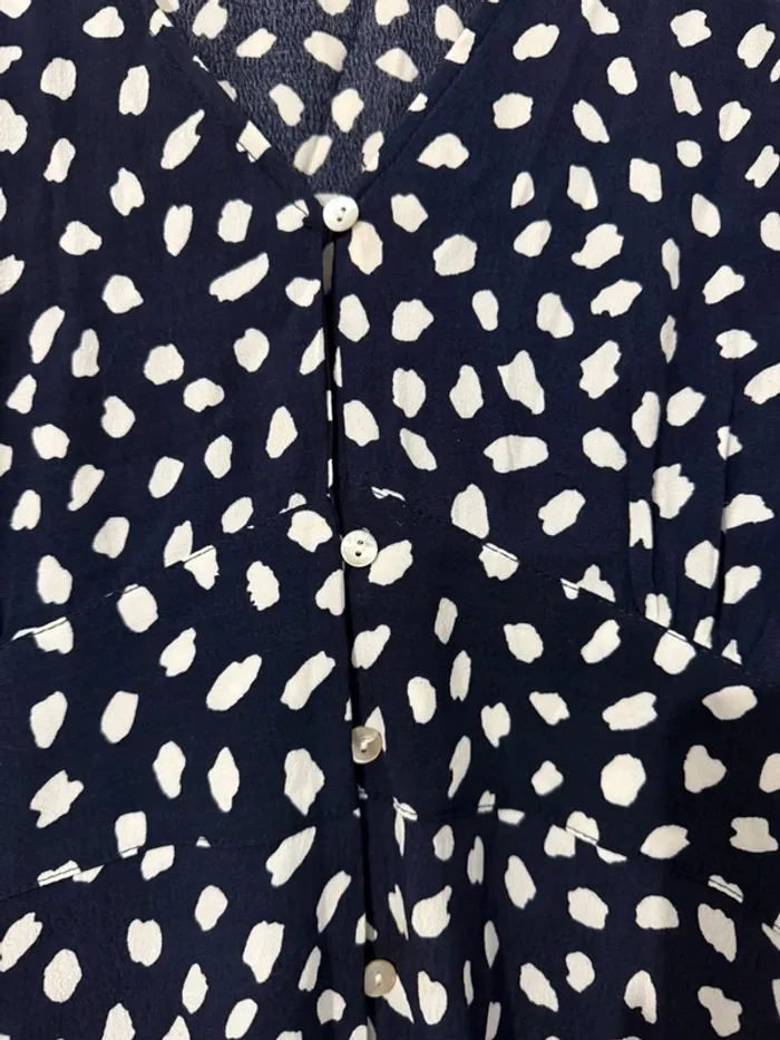 Robe blouse à pois manches courtes camaïeu taille xl - photo numéro 2