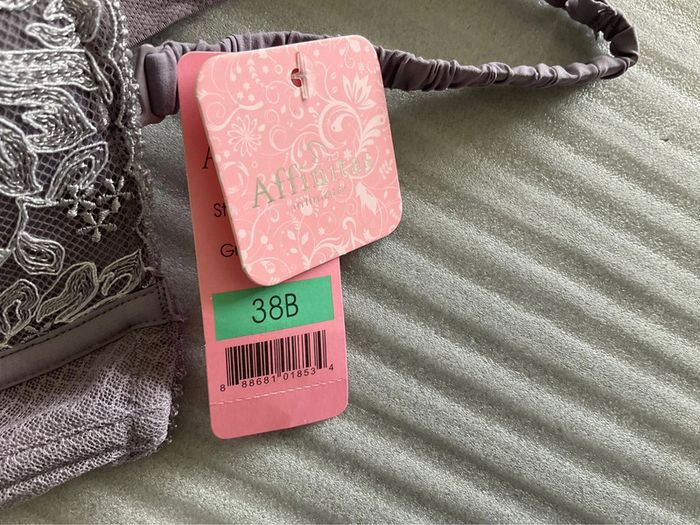 Soutien-gorge mauve et blanc Affinitas neuf - photo numéro 4