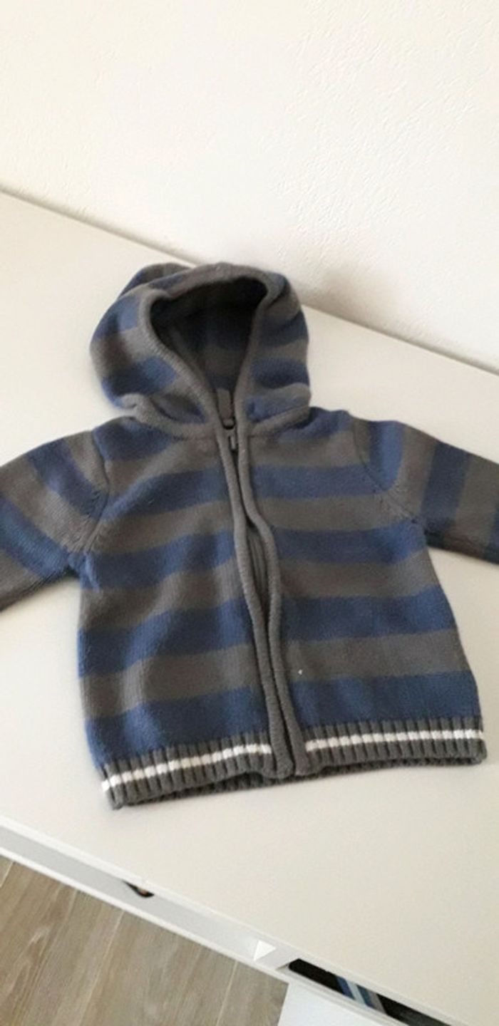 Gilet zippé à capuche 6 mois - photo numéro 9