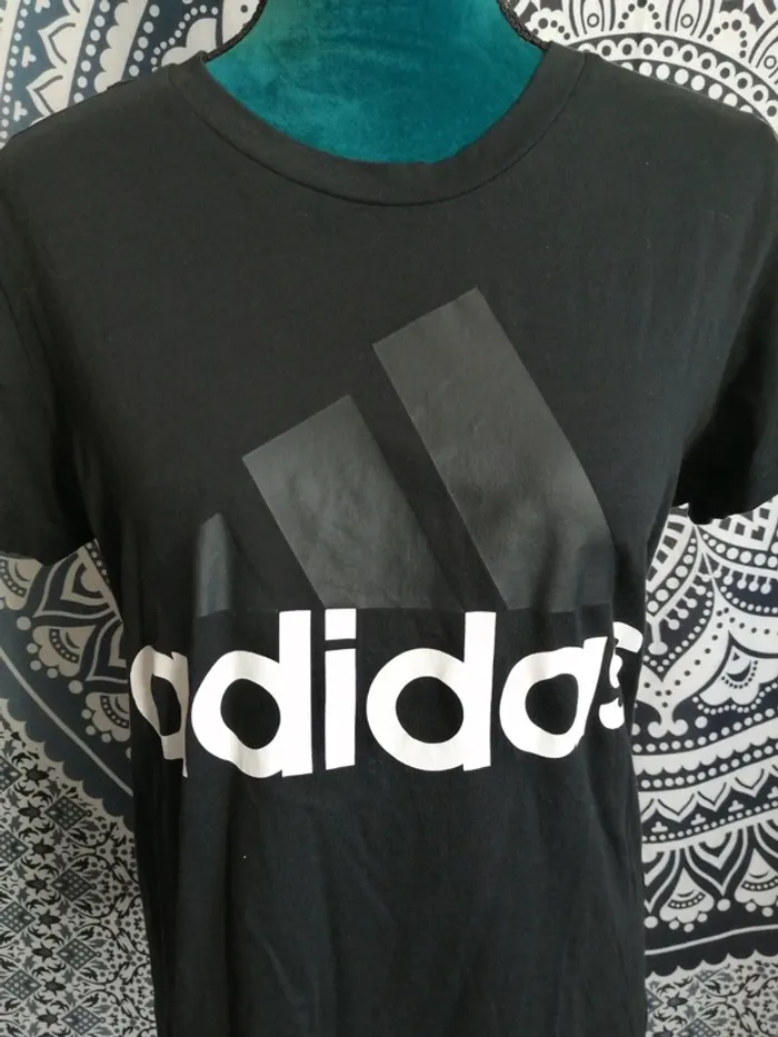 Tee-shirt noir de sport avec logo adidas / Adidas / (L) - photo numéro 3