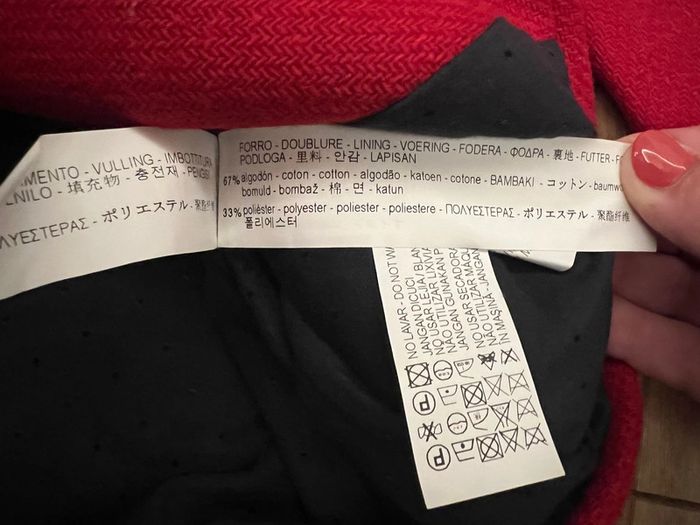 Duffle coat en laine Zara rouge 8 ans neuf sans étiquette - photo numéro 5