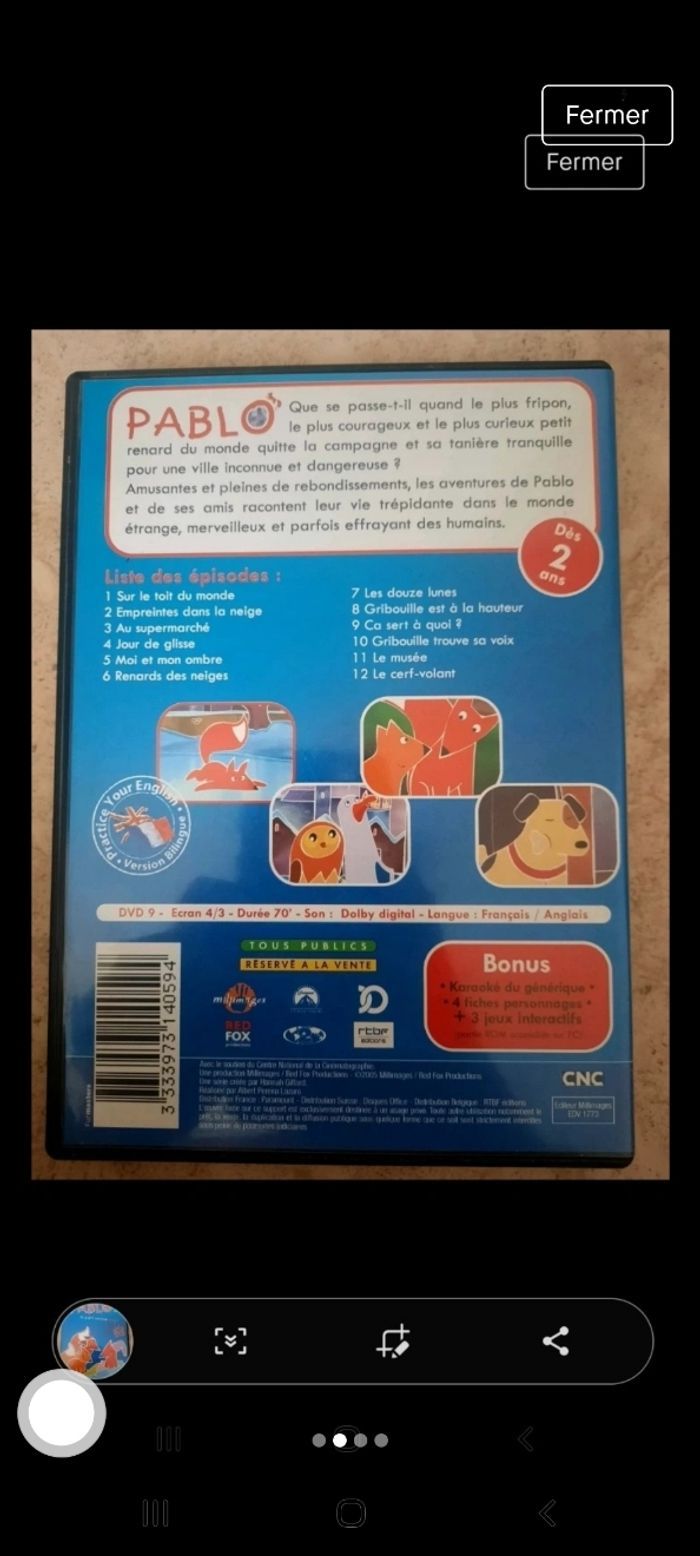 Dvd Pablo le petit renard