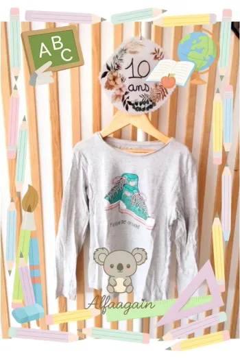 T-shirt manches longues gris 10ans tex
