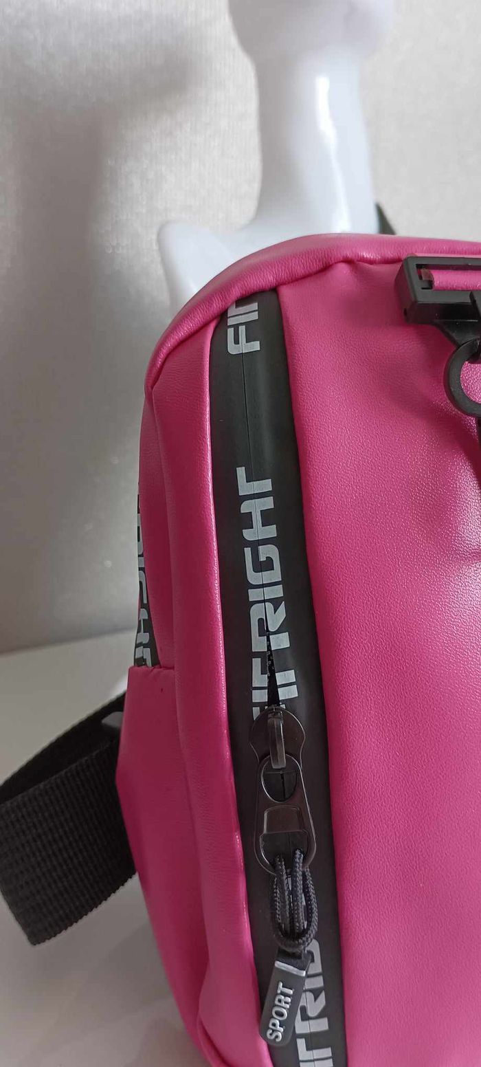 Petit sac rose et noir à porter sur la poitrine - photo numéro 7