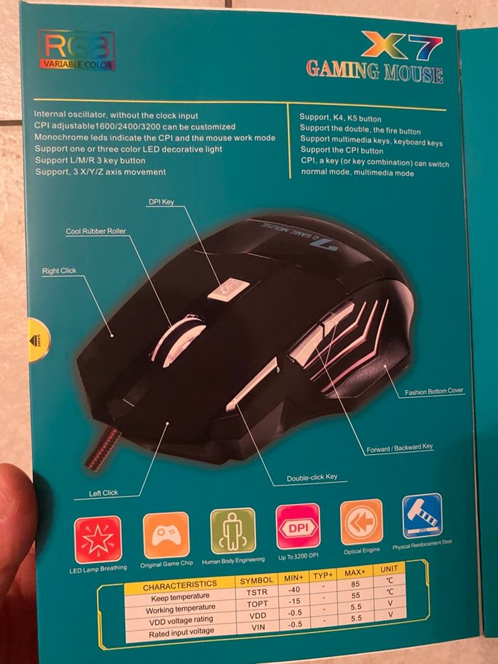 Souris gaming X7 - photo numéro 4
