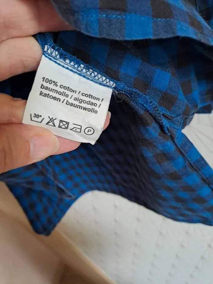 Chemise longue fille bleu noire à carreaux tbe rosebud girl 12 ans - photo numéro 3