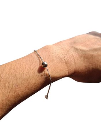 Bracelet argenté boule vintage fin