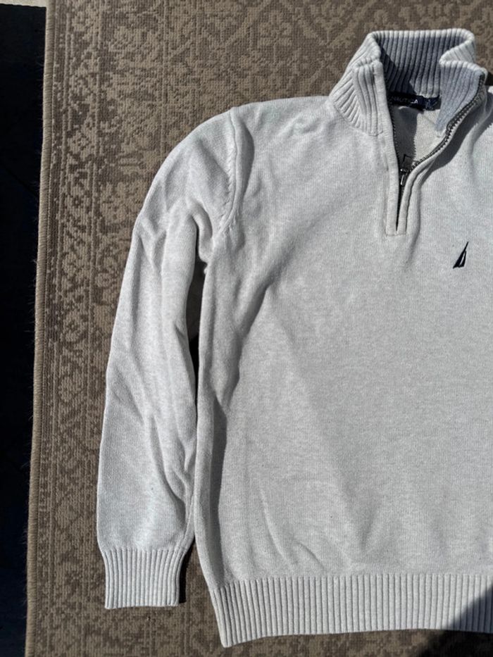 Pull Nautica gris col zippé - Taille M - photo numéro 2