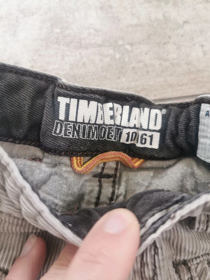 Pantalon Timberland 😻velour côtelé beige gris 9mois - photo numéro 3