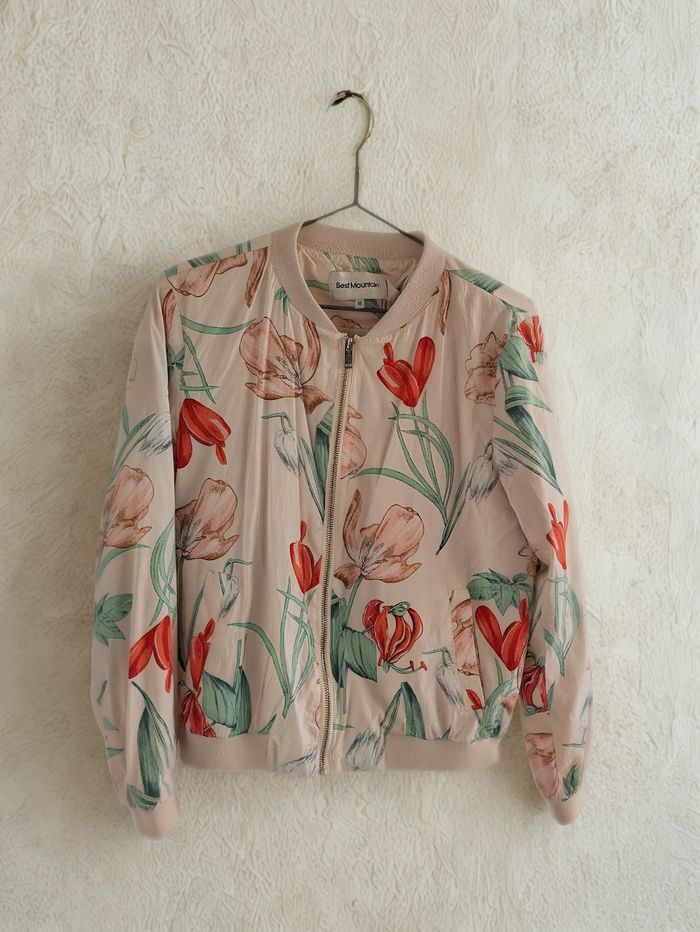 Bomber fleurie rose