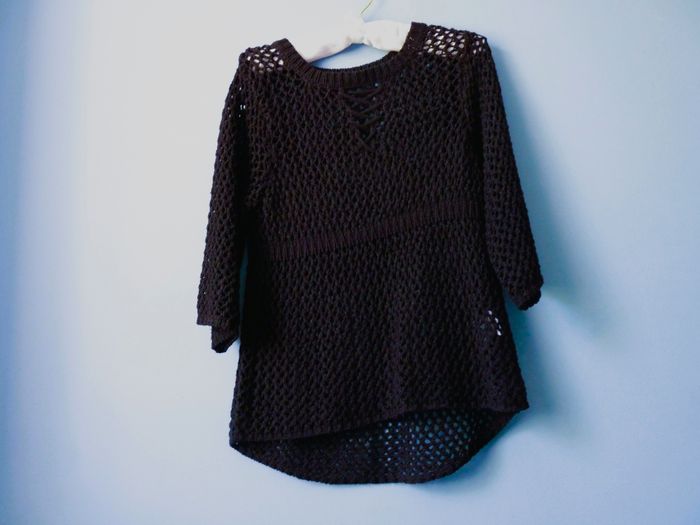 Pull femme Teddy smith S 36 manches 3/4 noir maille crochet neuf - photo numéro 2