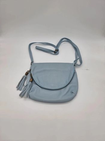 Sac bandoulière bleu ciel cuir véritable
