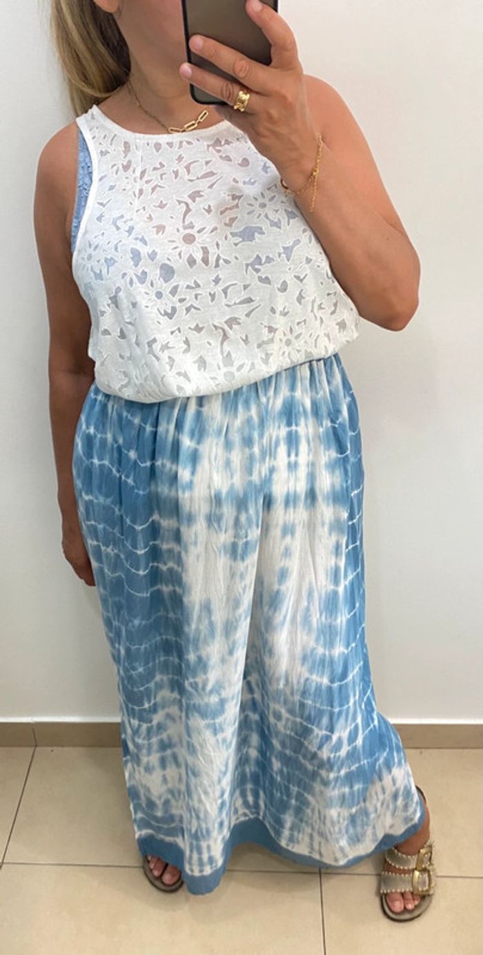 💙Jupe Longue Fendu Bohème Tie and dye Taille Unique - photo numéro 5