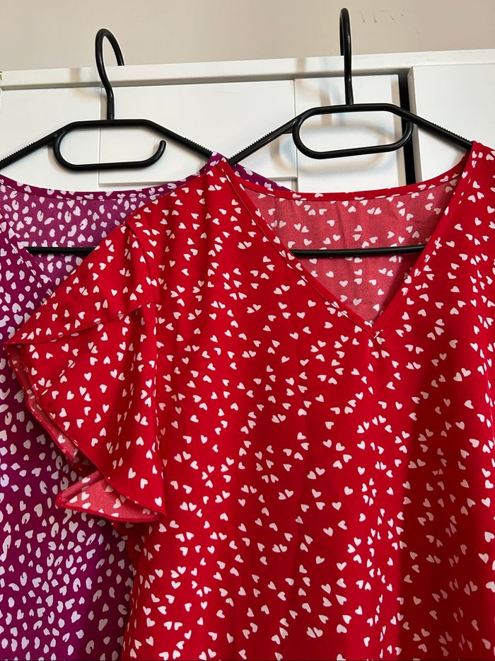 Lot de 2 blouses à motifs Neuves Shein Taille M - photo numéro 4