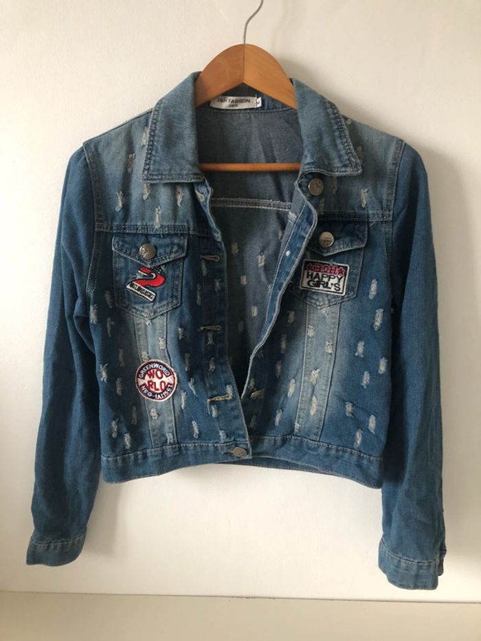 Veste en jean style usée