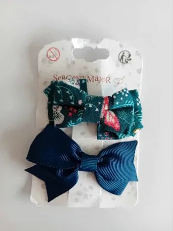 Barrettes cheveux vert marine sergent major