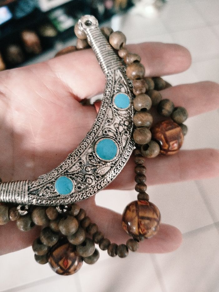 Collier bois Vintage bijoux - photo numéro 3
