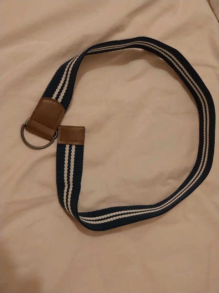Ceinture tresse bleu / blanc - photo numéro 1
