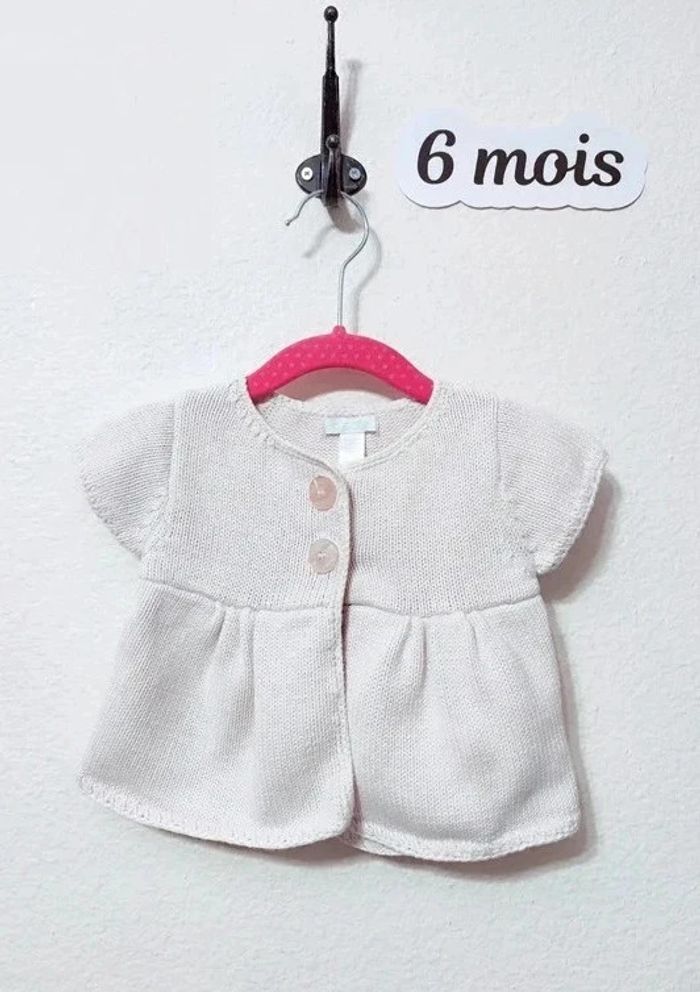Gilet sans manche à boutons bébé fille T. 6 mois Obaïbi