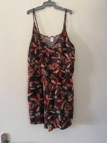 Combishort fleurie noir / orangé H&M Taille 42