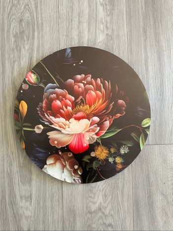 Toile fonde fleurs nature morte noire et multicolore
