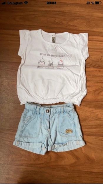 Ensemble short t-shirt Tape à l’œil 2 ans