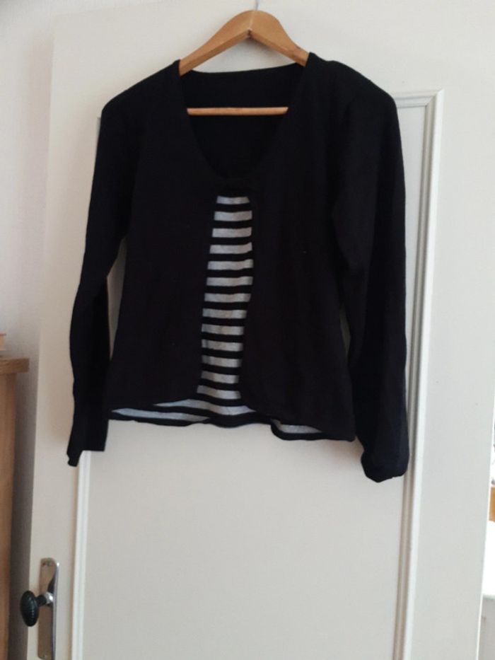 Pull 2 en 1 rayé