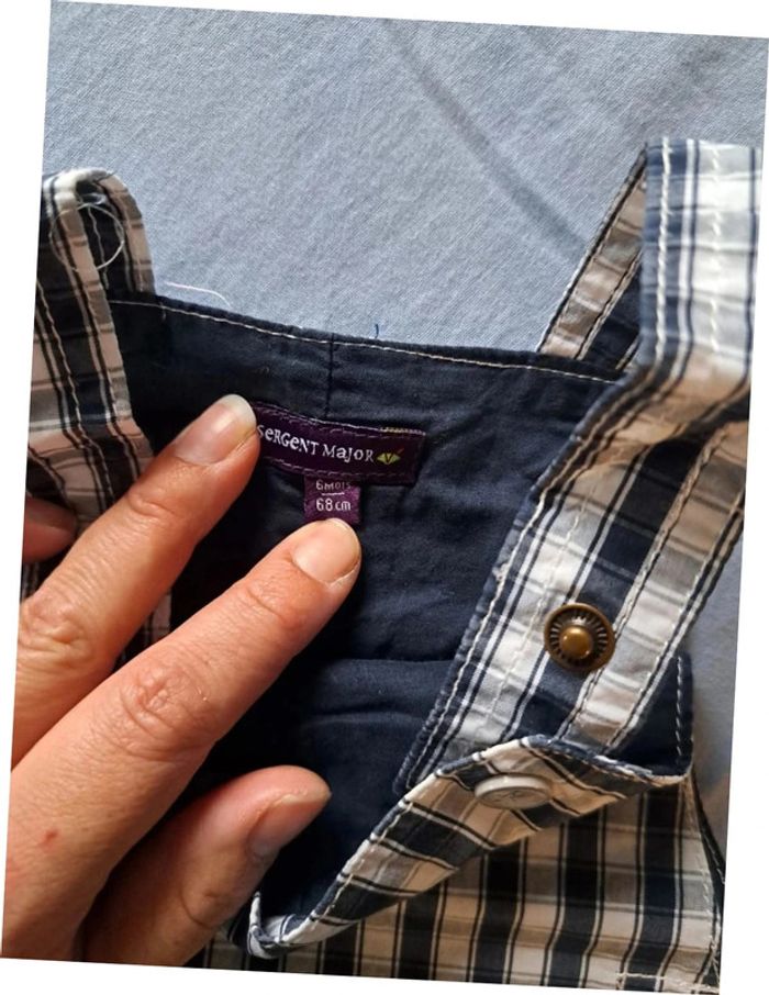 Salopette Sergent Major 6 mois à carreaux - photo numéro 3