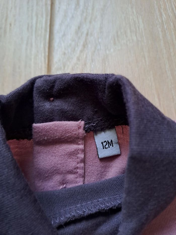 Ensemble violet fille thème hibou 12M - neuf - photo numéro 3