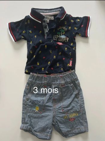 Ensemble short et T-Shirt Lee Cooper 3 mois