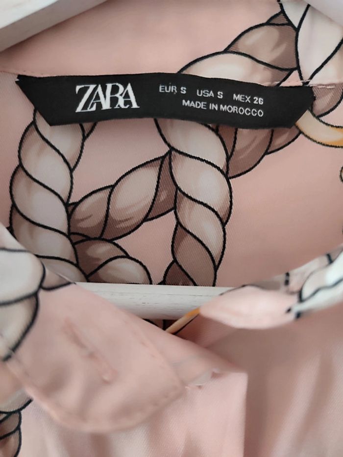 Chemise à imprimés noeuds mi longue satinée - photo numéro 2