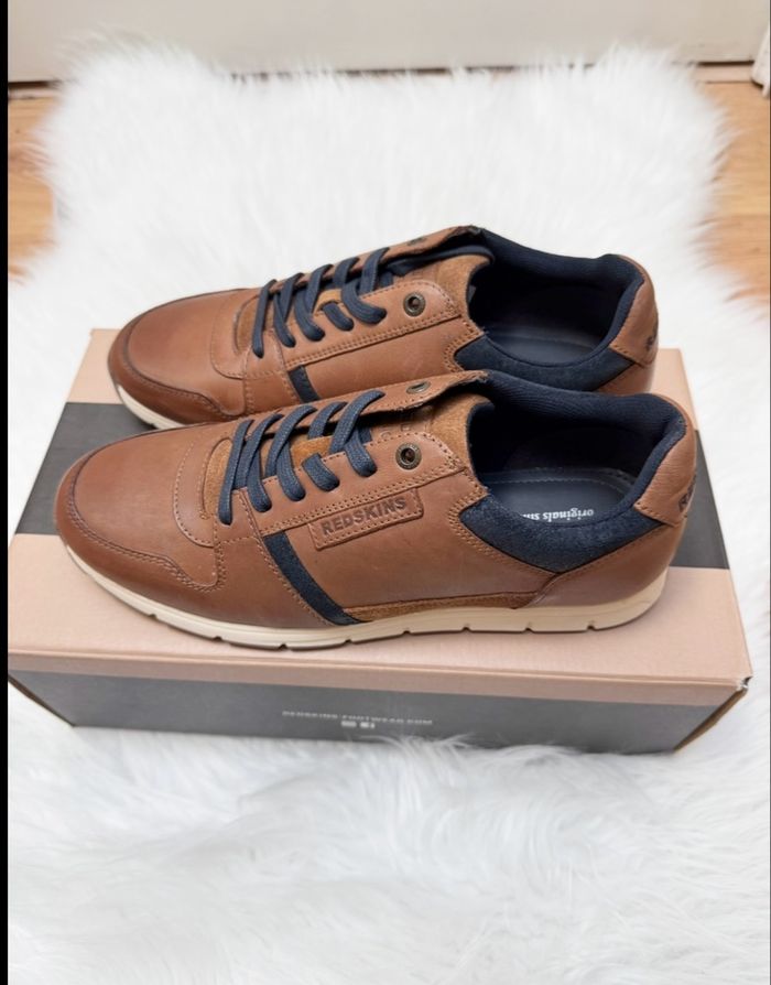 Baskets Redskins cuir – Taille 41 – marron  / camel – Neuf avec boîte - photo numéro 8