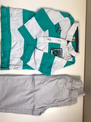 Ensemble printemps pantalon et polo 12 mois