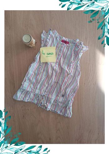 Chemise tee shirt fille 4 ans rayé