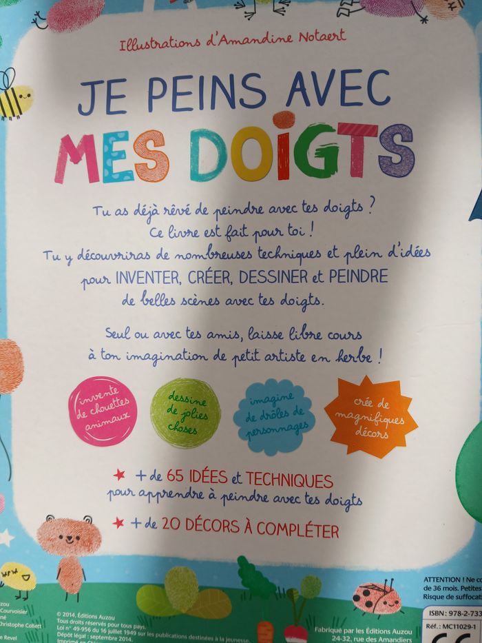 livre je peins avec mes doigts AUZOU - photo numéro 5