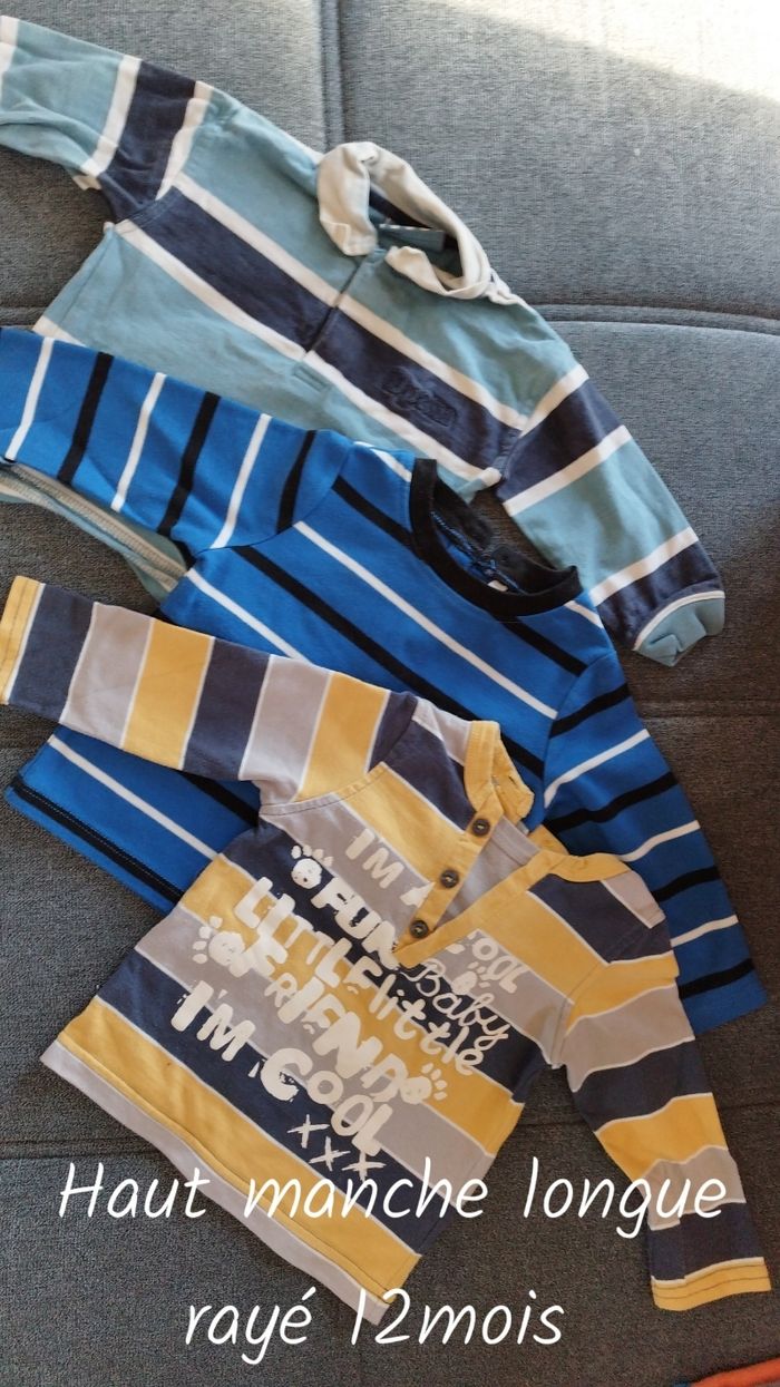 Lots de 7 t-shirts manches longues - 12mois