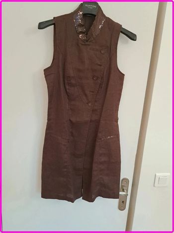 Tunique marron en lin/ramie taille 36 Promod neuve