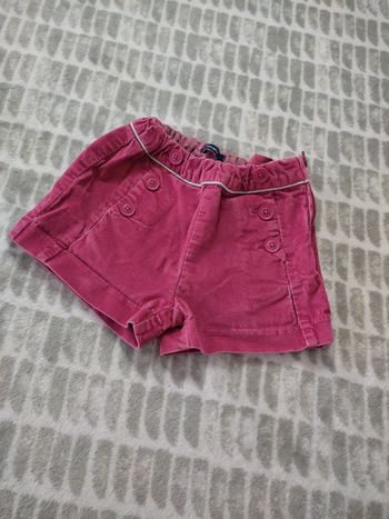 Short court rose velours taille réglable Okaïdi taille 8 ans