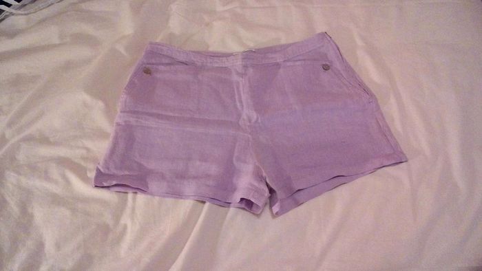 Short  en lin parme  T38/40