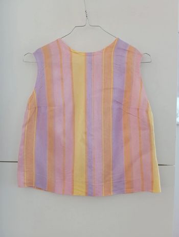 Blouse courte boutonnée dos handmade taille 36 estimée