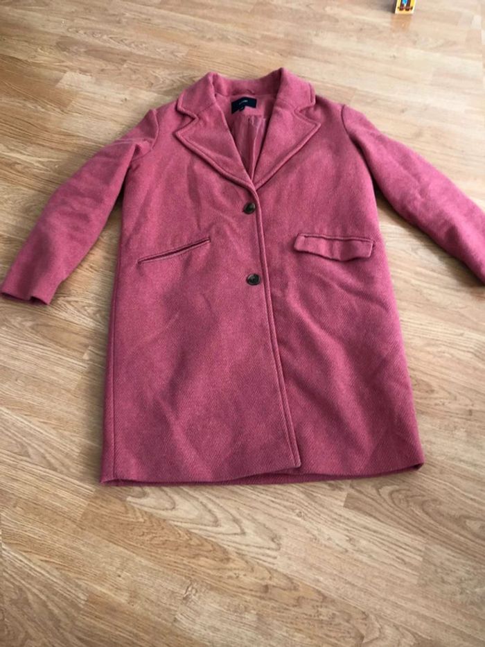 Manteau  mi  long  vieux  rose