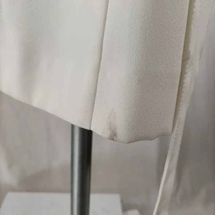 Robe droite blanche Caroll T42 manches 3/4 ceinture amovible minimaliste chic - photo numéro 15