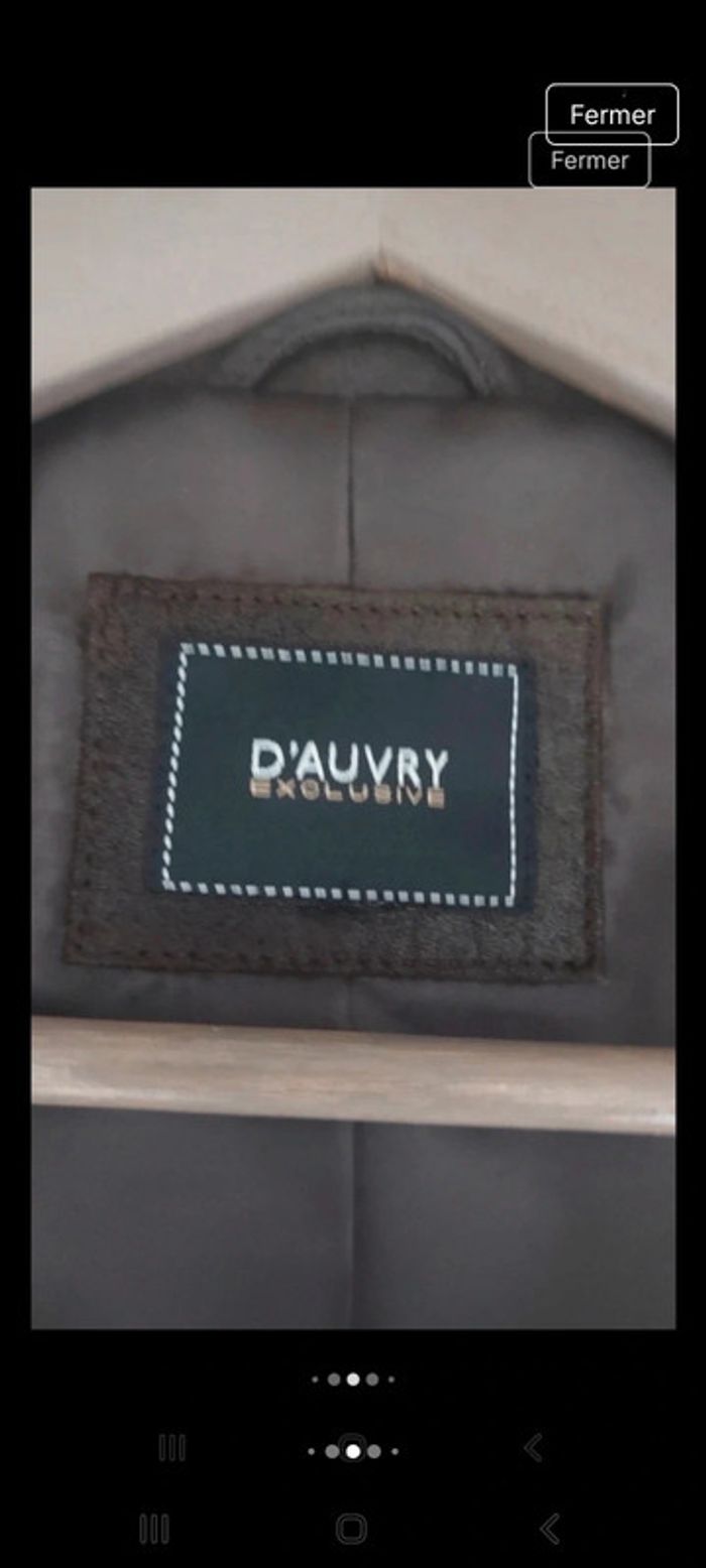 Veste cuir Marron foncé D'Auvry exclusive t 46 - photo numéro 6
