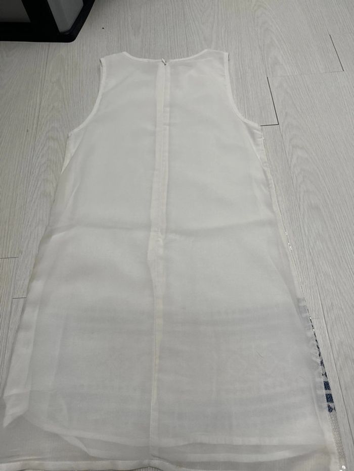 Robe en sequins, blanc, motif bleu marine, orchestra 10 ans - photo numéro 4