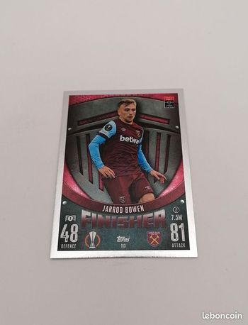 Carte Topps Match Attax 2023-24 Jarrod Bowen n°113 West Ham United FC.